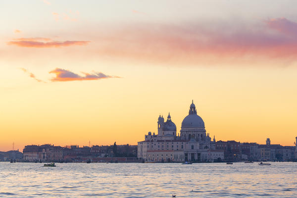 Church of Santa Maria della Salute Basilica at sunset, Venice, Veneto, Italy