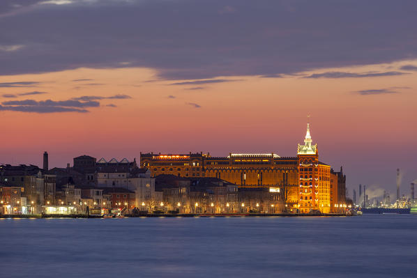 Giudecca Island with the Hilton Molino Stucky Hotel, Venice, Veneto, Italy