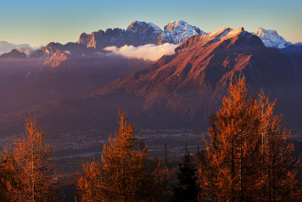 Schiara group, Belluno Valley, Dolomites, Veneto, Italy.