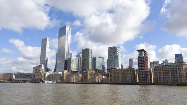 The skyscrapers of Canary Wharf, London, Great Britain, UK
