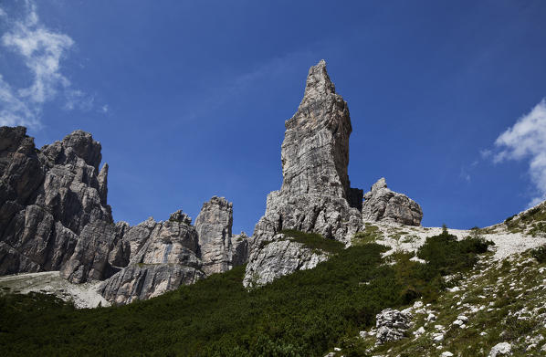 Monatanaia Valley, Dolomites of Friuli, Cimolais, Pordenone, Friuli, Italy.