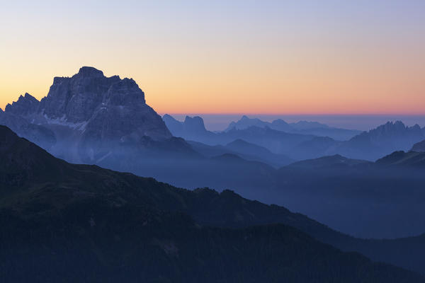 Pelmo Mount from Col di Lana, Dolomites, Belluno, Veneto, Italy.