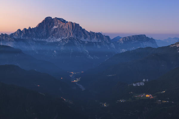Civetta group from Col di Lana, Dolomites, Belluno, Veneto, Italy.