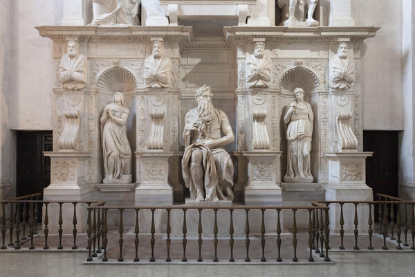Michelangelo's Moses statue, San Pietro in Vincoli Church, Rome, Lazio, Italy.