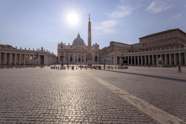St. Peter's Square and Saint Peter's Basilica, Vatican City (papal enclave in the city of Rome, Lazio, Italy).