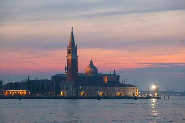 St. George Island at dusk, Venice, Veneto, Italy.