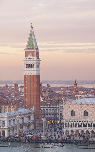 San Marco Bell Tower from the bell tower of abbey of San Giorgio Maggiore, Venice, Veneto, Italy