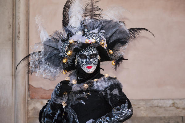 A typical mask of Carnival of Venice at Ducal Palace, Venice, Veneto, Italy