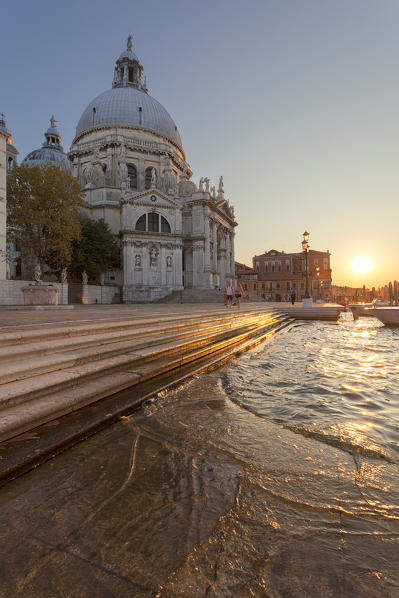 Santa Maria della Salute Basilica at sunset, Venice, Veneto, Italy