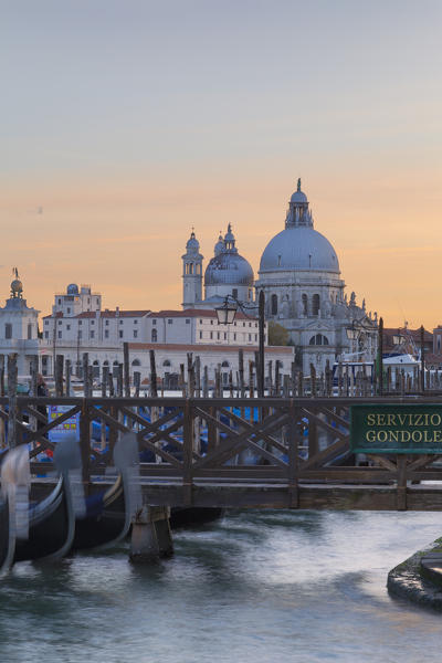 Santa Maria della Salute Basilica from Riva degli Schiavoni at sunset, Venice, Veneto, Italy