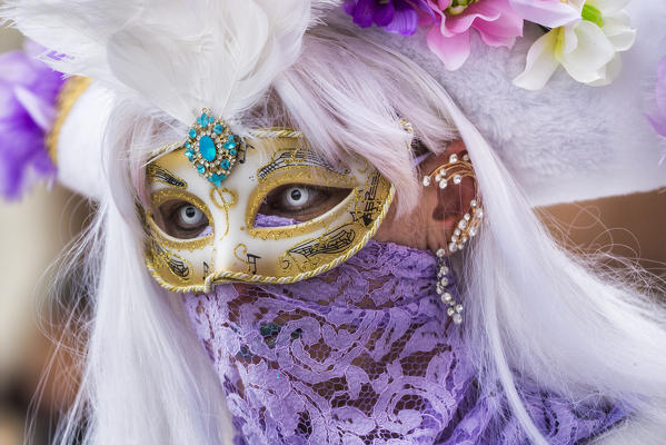 Typical mask of Carnival of Venice, Venice, Veneto, Italy