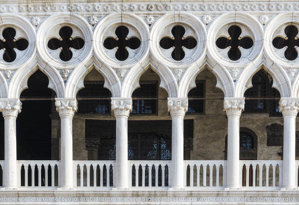 Detail of doge's palace, Venice, Veneto, Italy