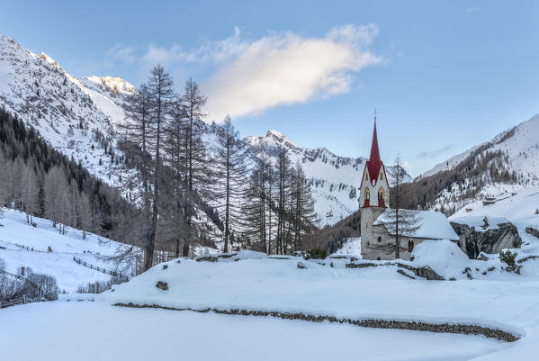 Predoi/Prettau, Aurina Valley, South Tyrol, Italy. The chapel of the Holy Spirit