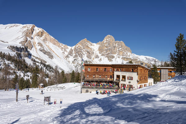 San Vigilio di Marebbe, Fanes, Dolomites, South Tyrol, Italy, Europe. The refuge Fanes