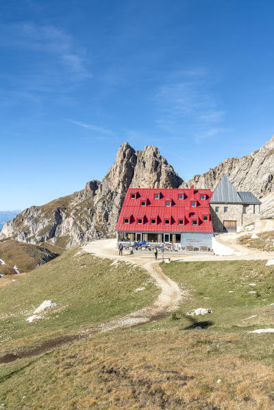 Tires Hut, Sciliar-Catinaccio Natural Park, Dolomites, Trentino Alto Adige, Italy 