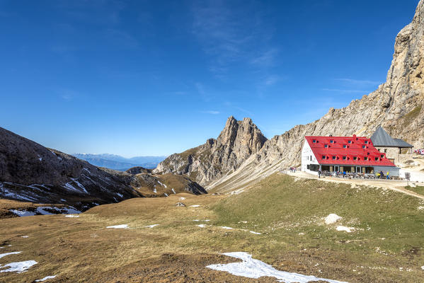 Tires Hut, Sciliar-Catinaccio Natural Park, Dolomites, Trentino Alto Adige, Italy 