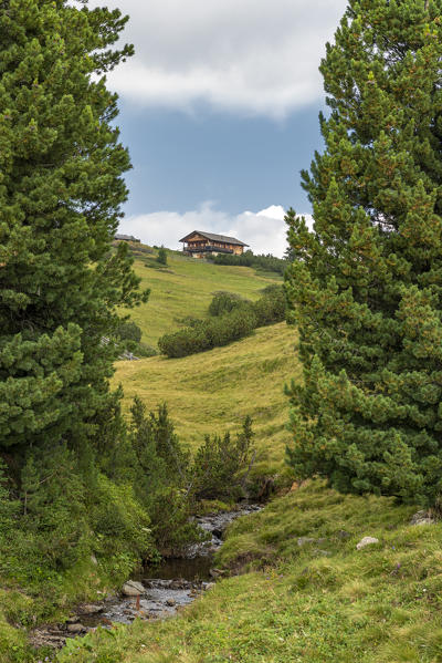 Villandro / Villanders, Bolzano province, South Tyrol, Italy. Alpine hut on the Villandro Alp