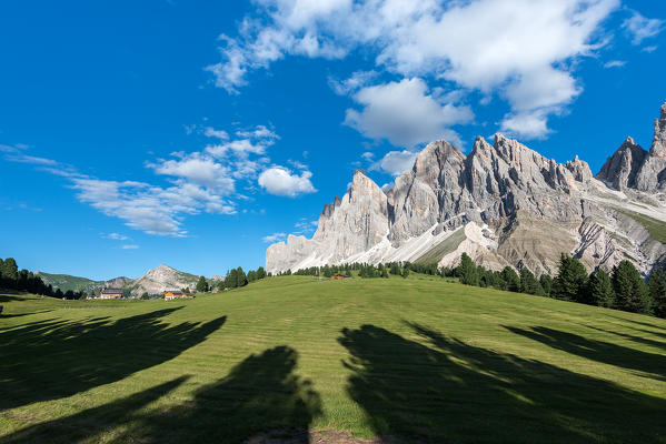 Funes Valley, Dolomites, South Tyrol, Italy.The peaks of the Odle/Geislerspitzen in the evening.