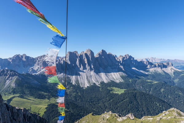 Funes Valley, Dolomites, South Tyrol, Italy. The Odle views from Monte Tulla