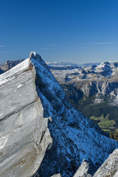 Alta Badia, Dolomites, South Tyrol, Italy. The Cima Dieci / Zehnerspitze in the Dolomites of Fanes. 