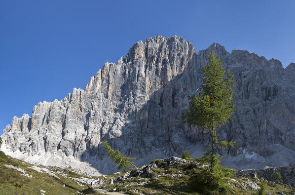 Civetta, Dolomites, Veneto, Italy. The north-west face of the Civetta. 