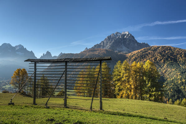 Sesto, Dolomites, South Tyrol, Italy. Autumn in Sesto. 