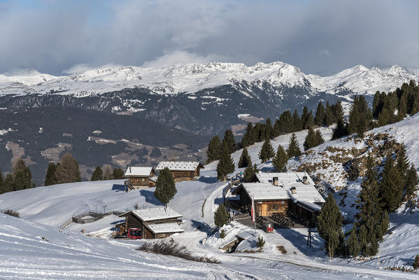Alpe di Siusi/Seiser Alm, Dolomites, South Tyrol, Italy.The Arnika mountain hut