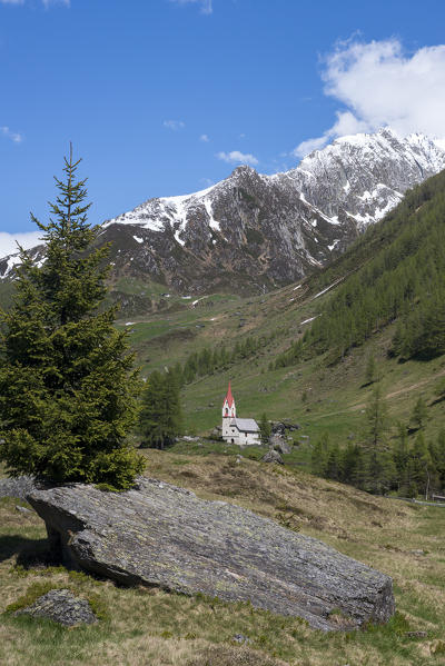 Predoi/Prettau, Aurina Valley, South Tyrol, Italy. The chapel of the Holy Spirit