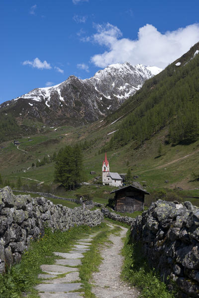 Predoi/Prettau, Aurina Valley, South Tyrol, Italy. The chapel of the Holy Spirit