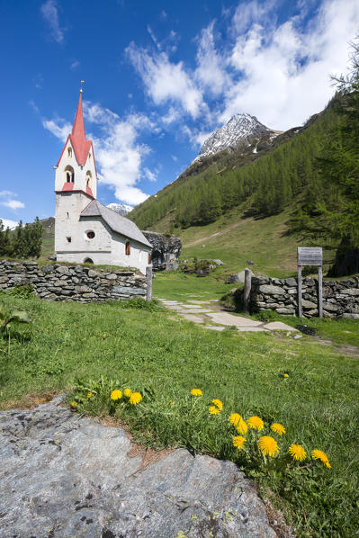 Predoi/Prettau, Aurina Valley, South Tyrol, Italy. The chapel of the Holy Spirit