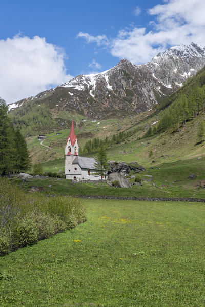 Predoi/Prettau, Aurina Valley, South Tyrol, Italy. The chapel of the Holy Spirit