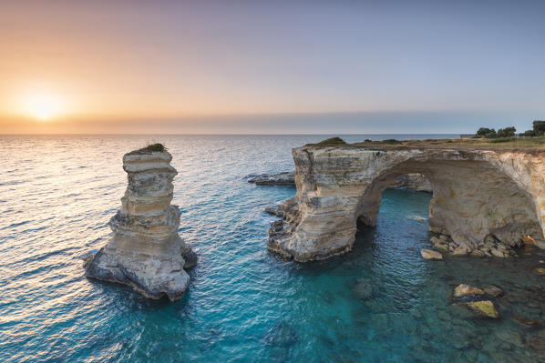 Melendugno, province of Lecce, Salento, Apulia, Italy. The Faraglioni in Torre Sant'Andrea
