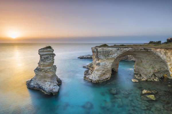 Melendugno, province of Lecce, Salento, Apulia, Italy. The Faraglioni in Torre Sant'Andrea
