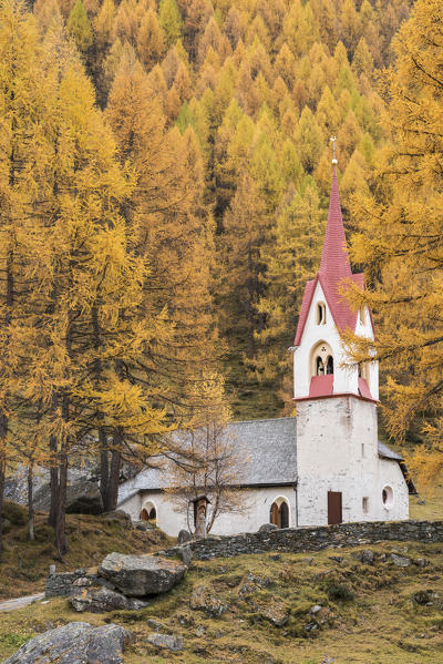 Predoi/Prettau, Aurina Valley, South Tyrol, Italy. The chapel of the Holy Spirit