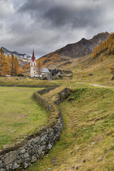 Predoi/Prettau, Aurina Valley, South Tyrol, Italy. The chapel of the Holy Spirit