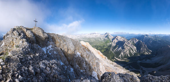 Fanes, Dolomites, South Tyrol, Italy. The summit of Col Becchei