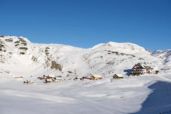 San Vigilio di Marebbe, Sennes, Dolomites, Bolzano province, South Tyrol, Italy. The refuge Sennes