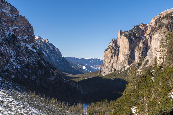 San Vigilio di Marebbe, Sennes, Dolomites, Bolzano province, South Tyrol, Italy. The valley of Tamersc