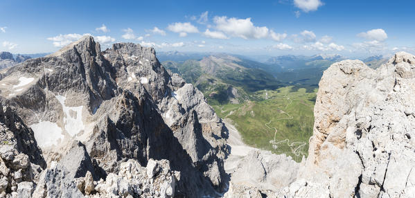 Cima dei Bureloni, Paneveggio-Pale of San Martino natural park, Trento province, Trentino Alto Adige, Italy, Europe. View from the summit of Cima dei Bureloni