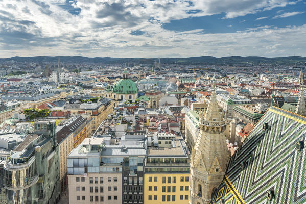 Vienna, Austria, Europe.  View of Vienna from South Tower of the Saint Stephen's Cathedral