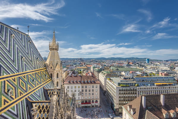 Vienna, Austria, Europe.  View of Vienna from North Tower of the Saint Stephen's Cathedral