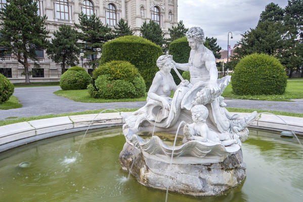 Vienna, Austria, Europe. Tritons and Naiads fountain on the Maria Theresa square