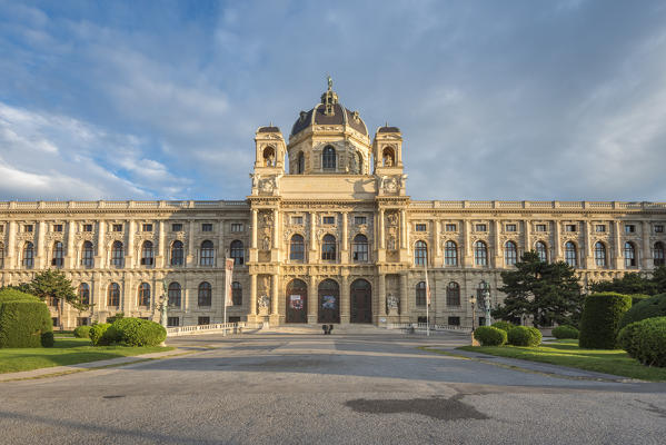 Vienna, Austria, Europe. The Maria Theresa square with the Natural History Museum on the Maria Theresa square