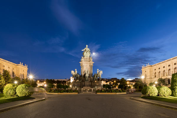 Vienna, Austria, Europe. The Maria Theresa monument between the Natural History Museum and the Art History Museum
