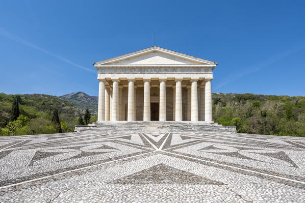 Possagno, Treviso province, Veneto, Italy, Europe. The Canova Temple. The sculptor Antonio Canova was born in Possagno and built his temple here