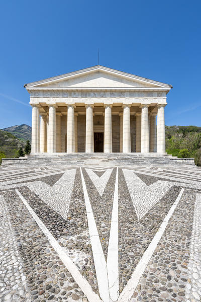 Possagno, Treviso province, Veneto, Italy, Europe. The Canova Temple. The sculptor Antonio Canova was born in Possagno and built his temple here