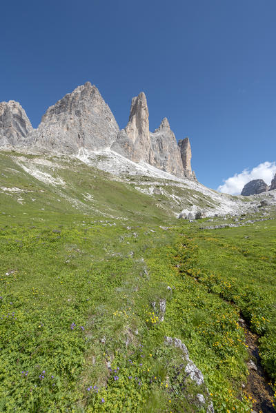 Auronzo, province of Belluno, Veneto, Italy. The Tre Cime di Lavaredo