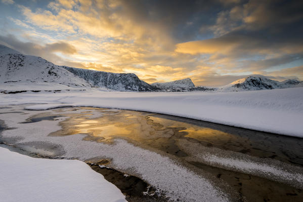 Haukland - Lofoten Islands,Norway
a colorful golden sunrise at Haukland