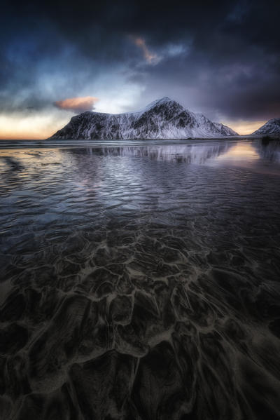 Skagsanden beach,Flakstad - Islands Lofoten Norway