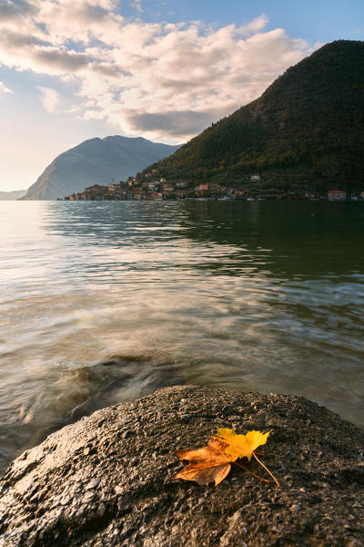 Peschiera Maraglio in Iseo lake in autumn season, Brescia province, Lombardy district, Italy.